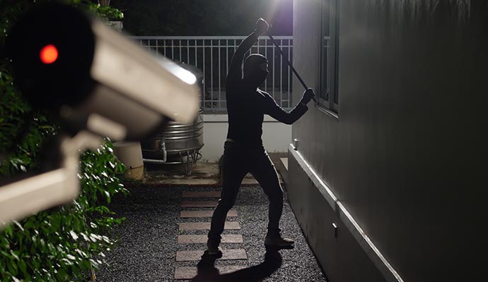 Burglary caught on hidden security camera