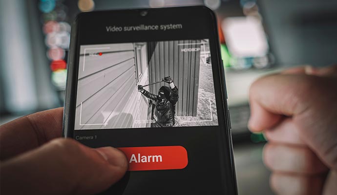 Security alarm system for burglary detection