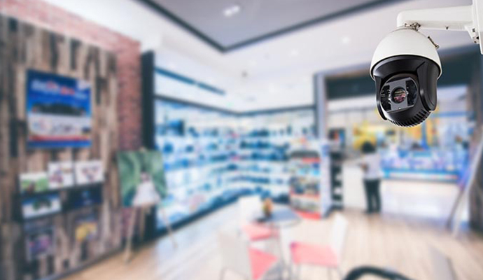Security camera in retail store