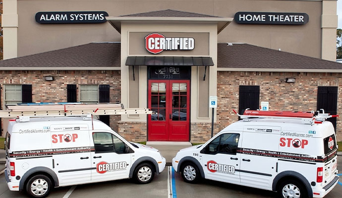 Certified Alarms service vehicles