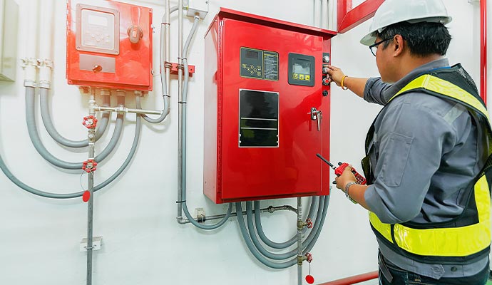 Fire alarm monitoring for commercial space