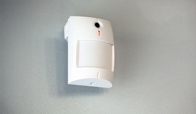 An installed motion sensor