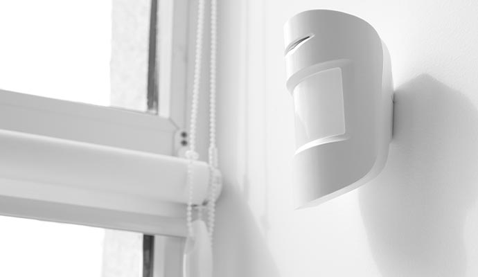 An installed motion sensor
