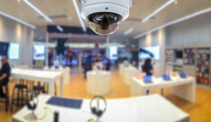 Security system installed at a commercial space