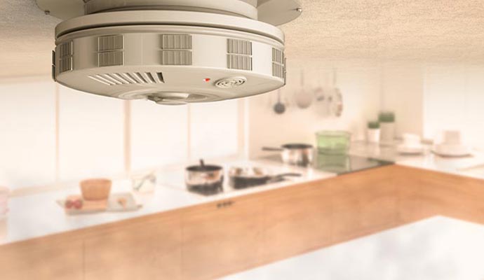 An installed smoke detector
