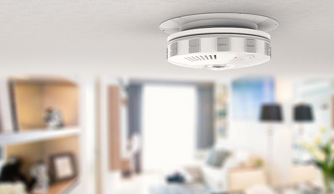 Smoke detector on ceiling